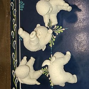 Snowbabies, Set of Four, Playing in the Snow.